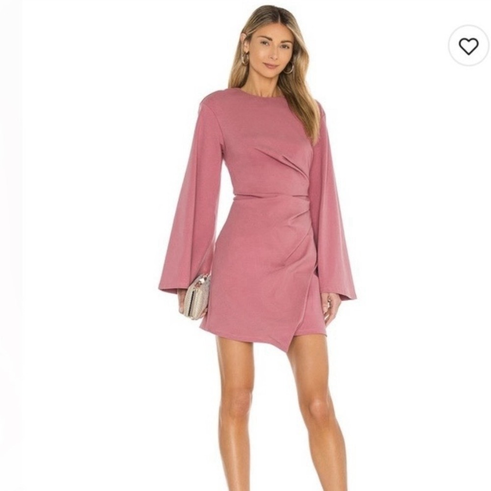 Revolve Elliatt La Fontelina Minidress Sz M Asymmetrical Bell Sleeves Cocktail